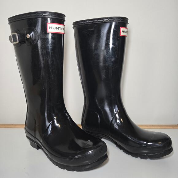 Hunter Big Kids Original Gloss Black Rain Boots Size US 3/UK 2 - Picture 1 of 10